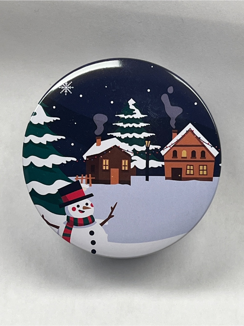 2.5 oz Holiday Snowman Candle with Decorative Tin Gardenia Scented